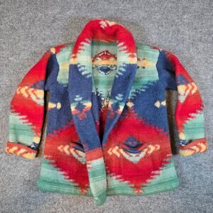 Vintage Lauren Ralph Lauren Southwestern Knit Heavy Wool Felted Cardigan Sweater